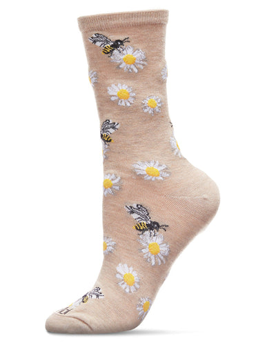 daisies and bees bamboo socks