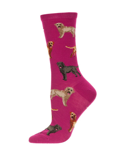 pink bamboo socks with labradors