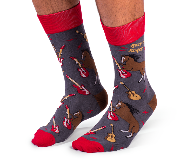 Rockin Horse Cotton Crew Socks by Uptown Sox-Large - SALE