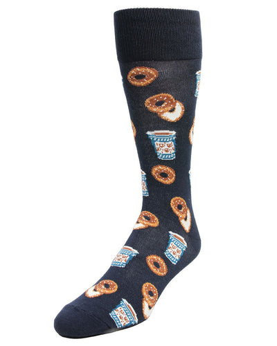 bamboo socks with bagel pattern 