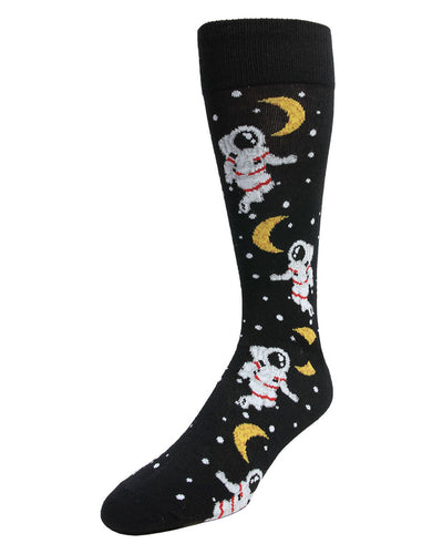 astronaut and moon bamboo socks