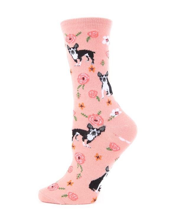 floral dog bamboo socks