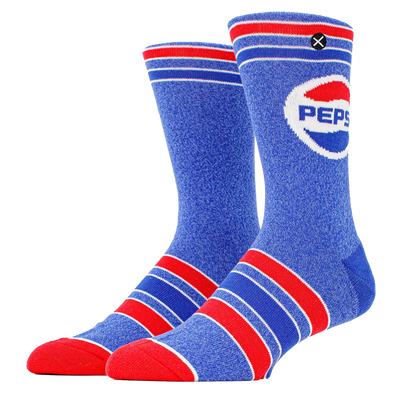 "Pepsi Retro Blue" Combed Cotton Crew Socks by ODD Sox