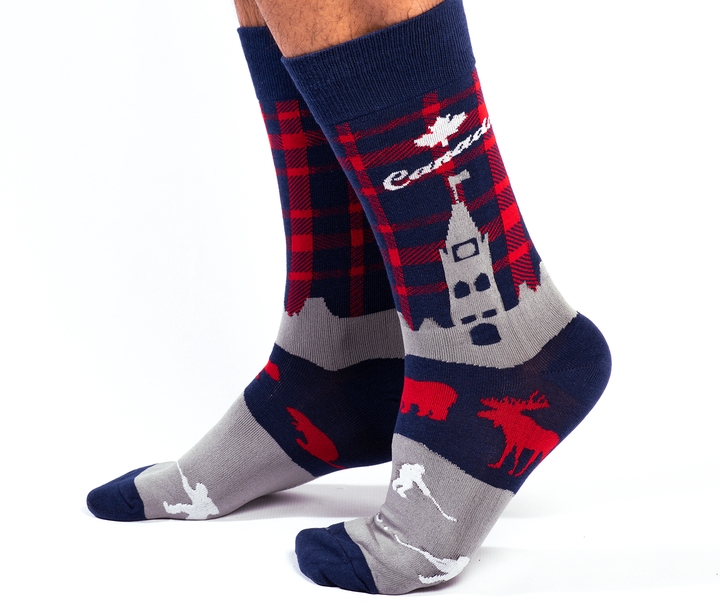 "Oh Canada" Cotton Crew Canadian Socks by Uptown Sox - Large