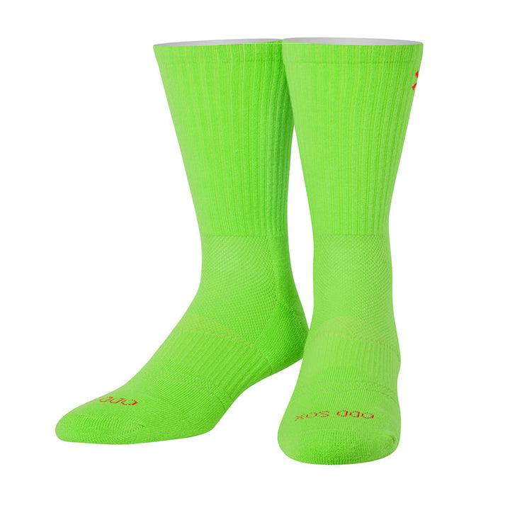 "Neon Green Basix" Fashion Crew by ODD Sox - Large