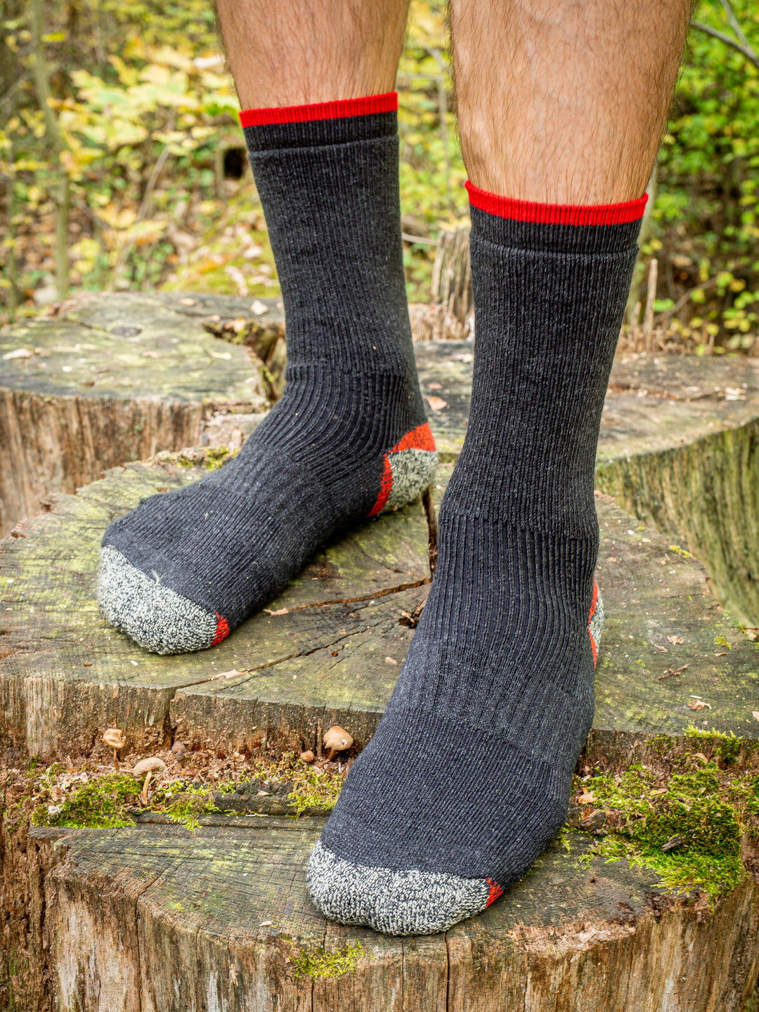 Merino wool hiking socks in dark grey