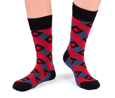 "Patriot Love" Cotton Crew Canadian Socks by Uptown Sox - Large