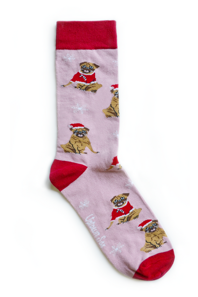 Christmas pug socks