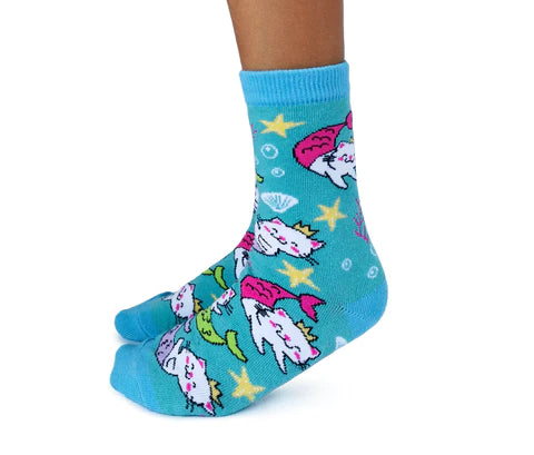 Purr-maid Cotton Crew Socks by Uptown Sox - Kids