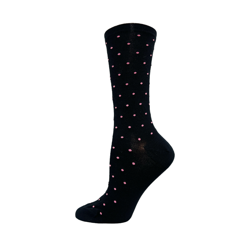 diabetic bamboo socks with pink dots