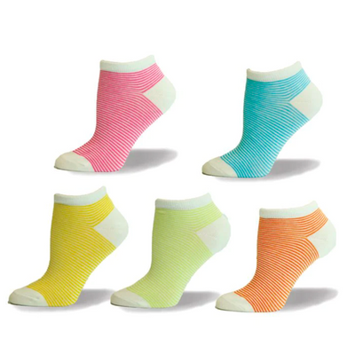 colourful striped ankle socks