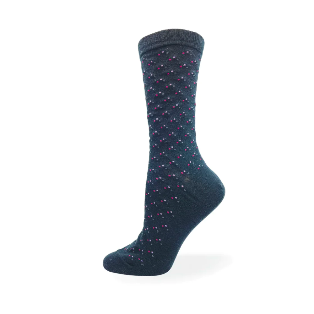 " Mini Dots" Cotton Dress sock by Point Zero-Medium