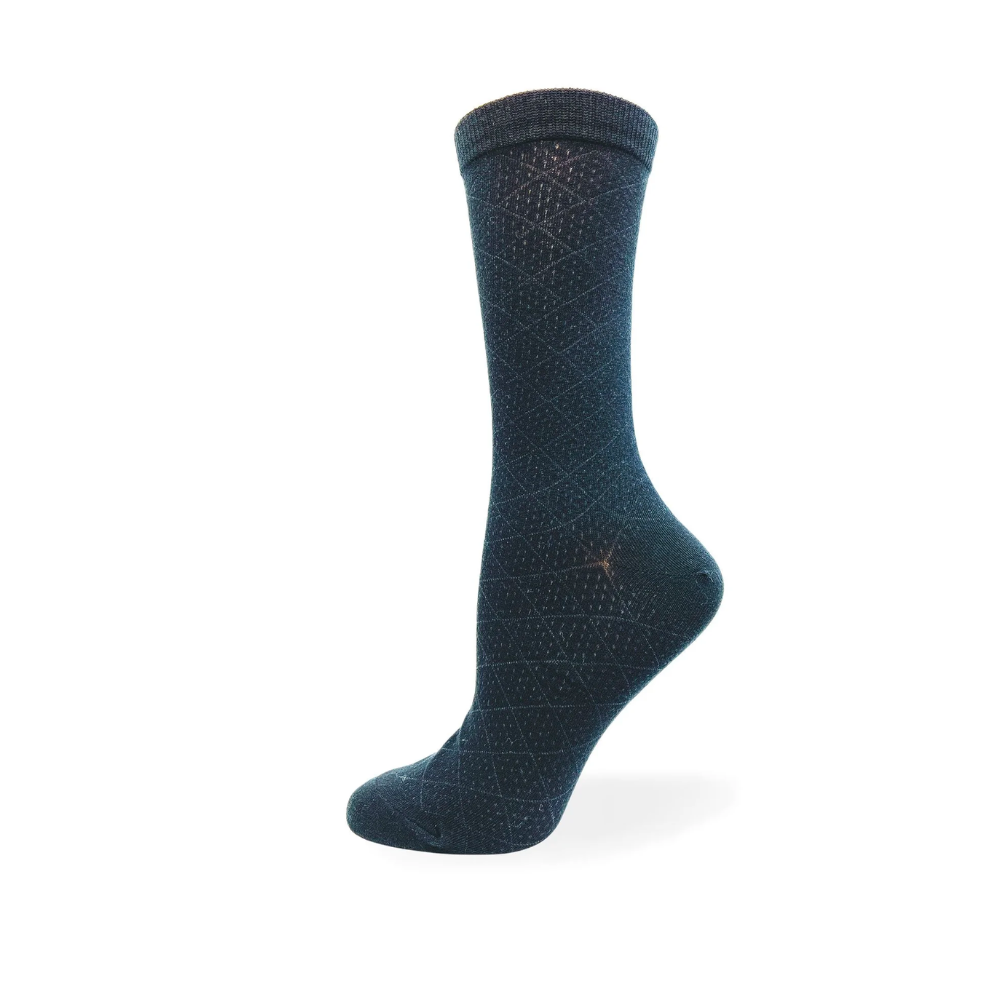 "Dotted Diamond" Cotton Dress sock by Point Zero-Medium