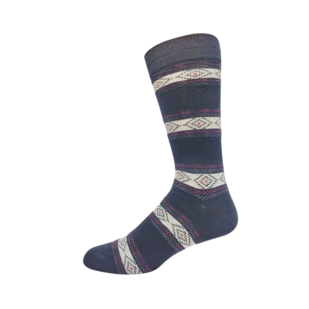 "Nordic "Combed Cotton Dress Socks by Point Zero-Large