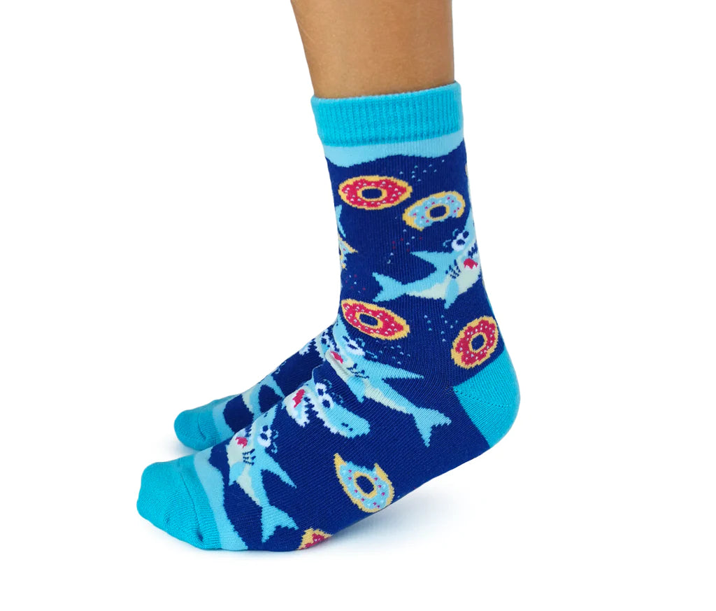 Hungry Shark Cotton Crew Socks by Uptown Sox - Kids