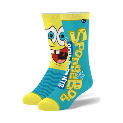 "Spongebob Big Face" Cotton Crew Socks by ODD Sox