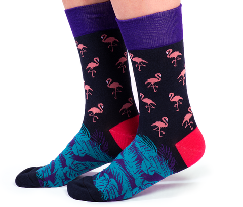 "Tropical Punch" Cotton Crew Socks by Uptown Sox - Large