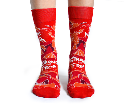 "True North" Cotton Crew Socks by Uptown Sox - Large