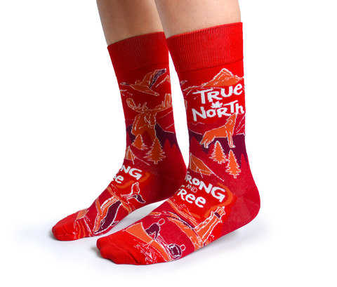 "True North" Cotton Crew Socks by Uptown Sox - Large