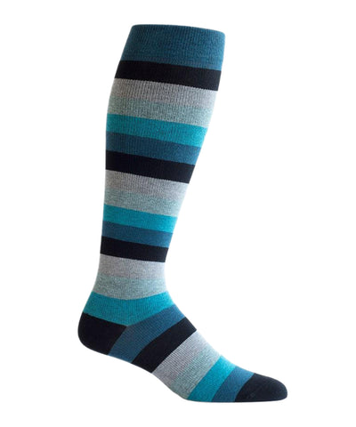 blue striped compression socks