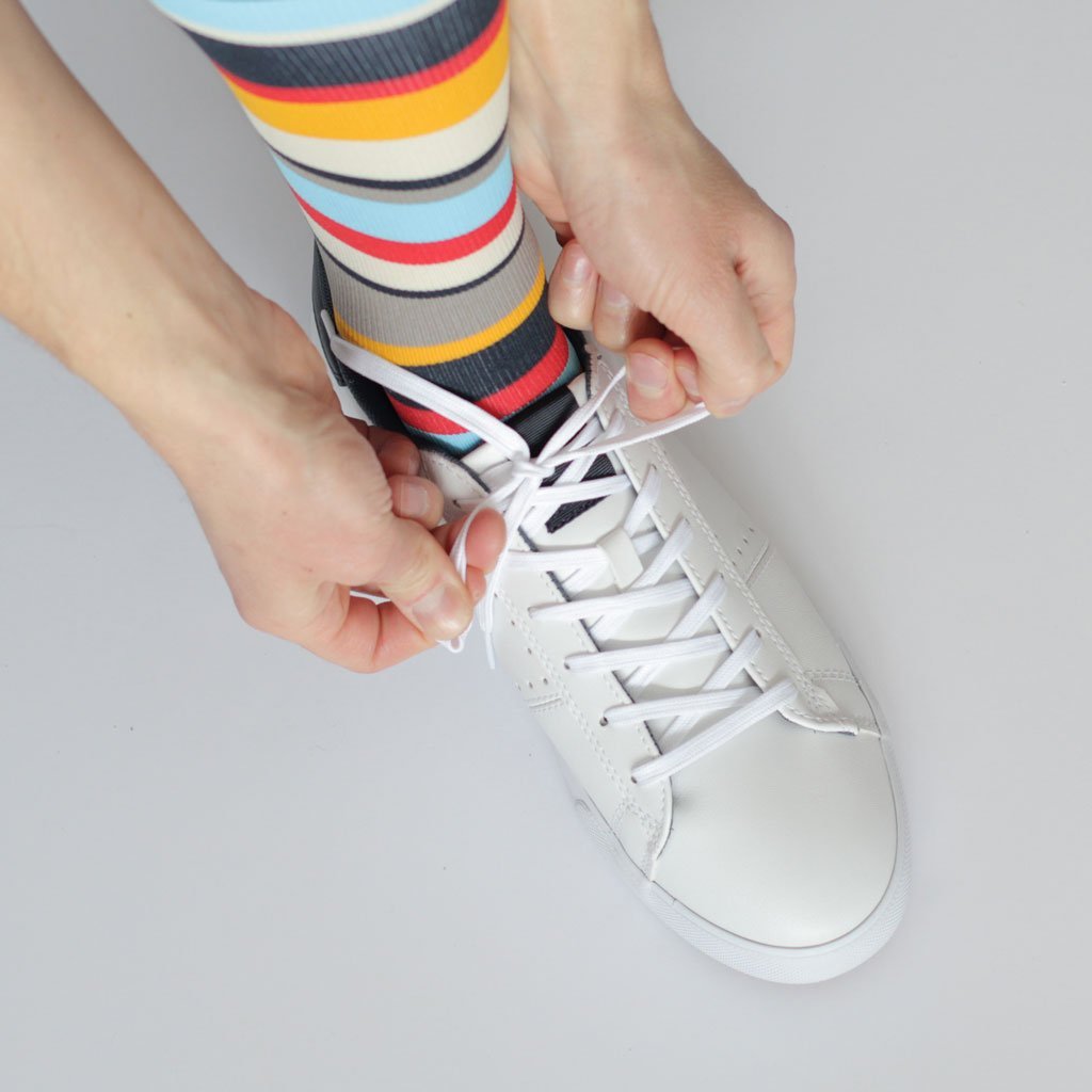 colourful stripe compression socks 