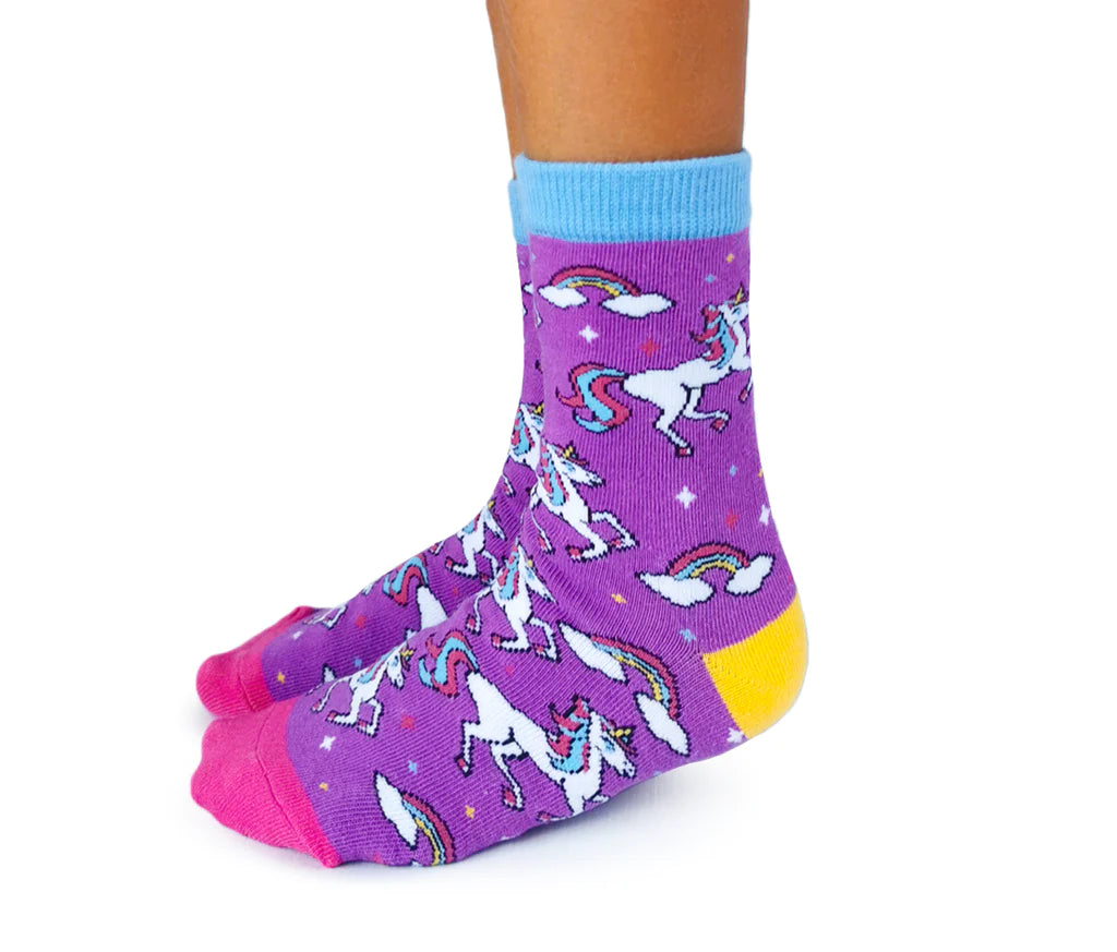 Rainbows & Unicorn Cotton Crew Socks by Uptown Sox - Kids