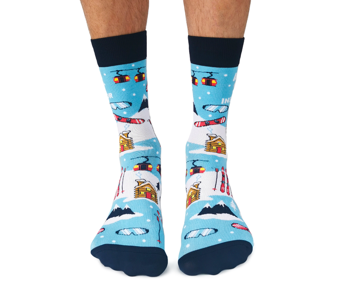 "Apres Ski" Cotton Crew Socks by Uptown Sox - Large