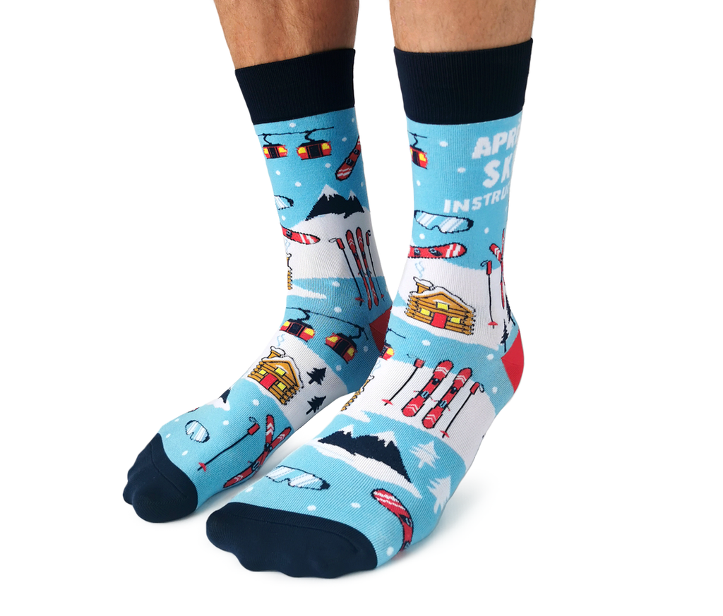 "Apres Ski" Cotton Crew Socks by Uptown Sox - Large