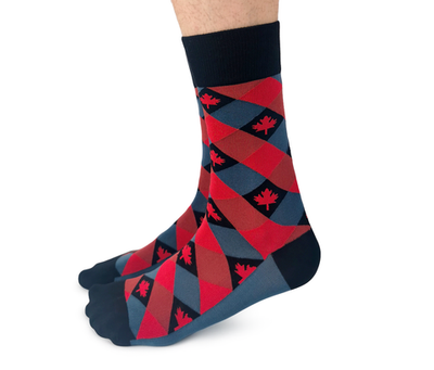"Patriot Love" Cotton Crew Canadian Socks by Uptown Sox - Large