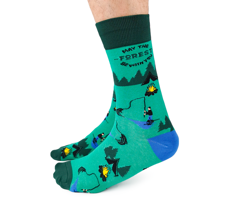 "The Woodsman" Cotton Crew Camping Socks by Uptown Sox - Large