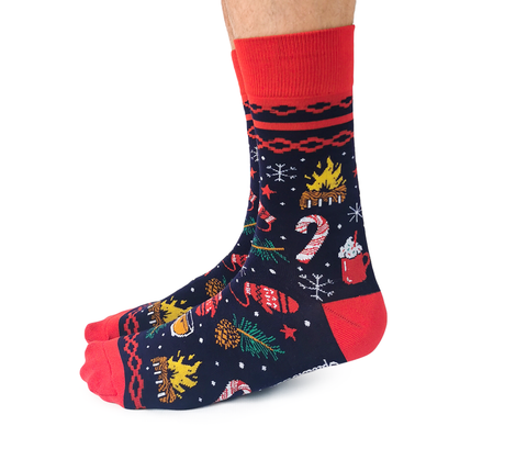 "MERRY AND BRIGHT" Cotton Crew Socks by Uptown Sox - SALE