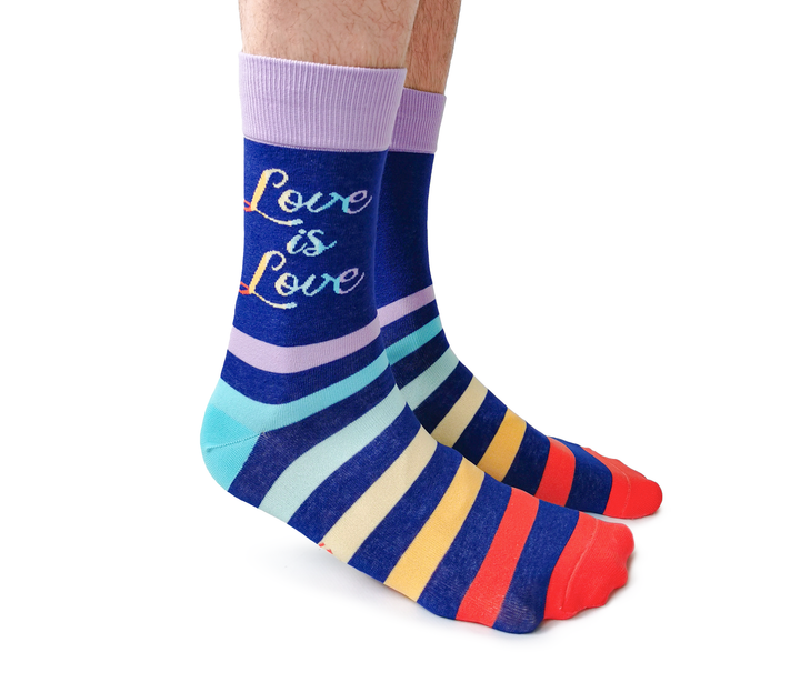 "Love is Love" Pride Cotton Crew Socks by Uptown Sox