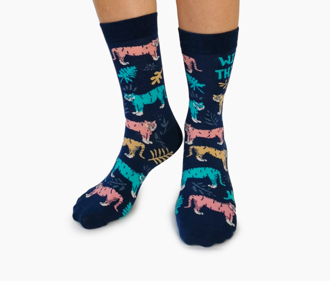 "Wild Things" Cotton Crew Socks by Uptown Sox - SALE