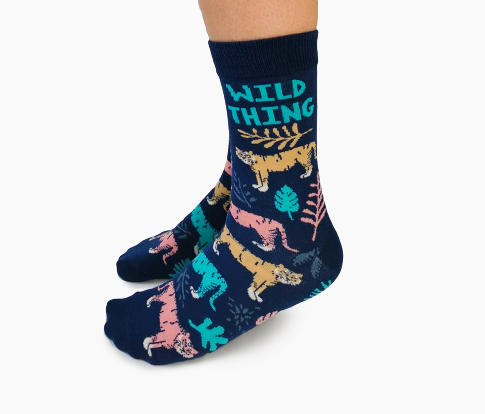 "Wild Things" Cotton Crew Socks by Uptown Sox - SALE