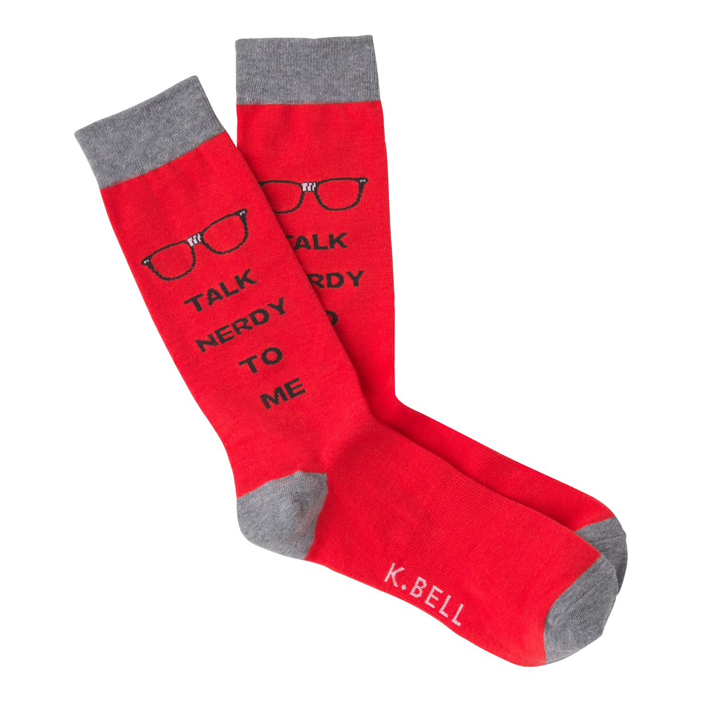 "Talk Nerdy To Me" Crew Socks by K Bell-Large