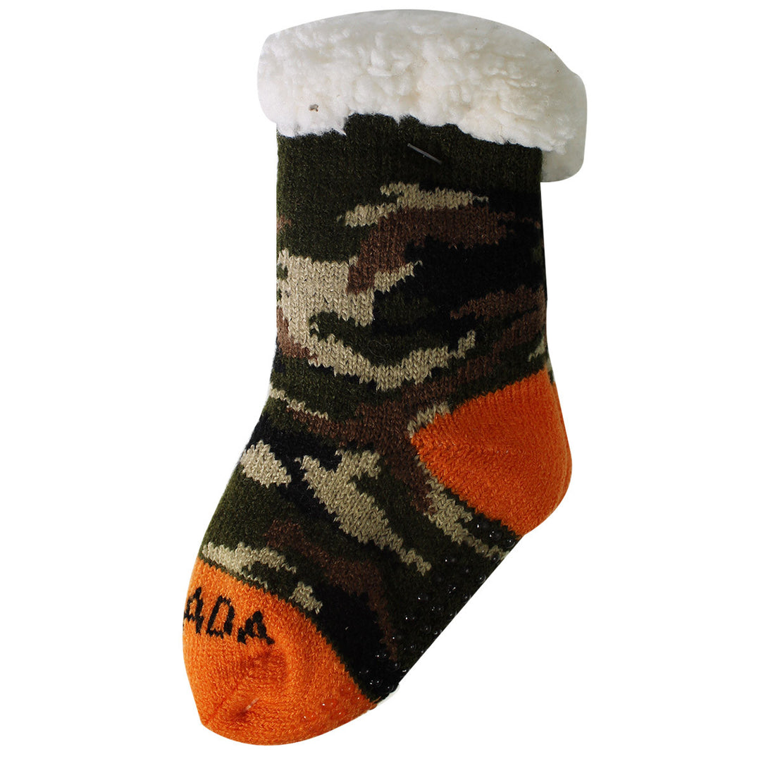Northern Comfort Infant's "Camo" Sherpa-Lined Grip Slipper Socks