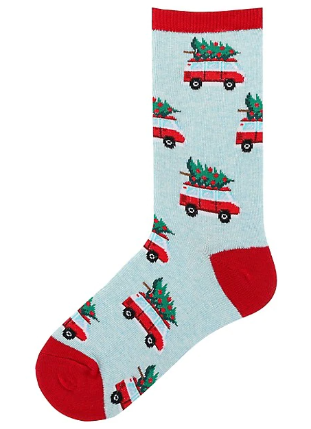 Kids "Christmas Tree" Crew Socks by Hot Sox