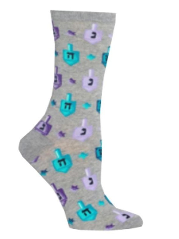 "Dreidel" Crew Socks by Hot Sox - Medium - SALE