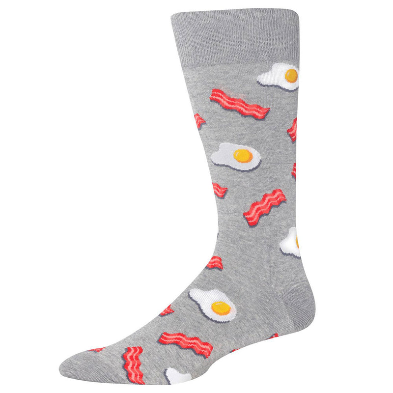"Eggs And Bacon" Cotton Dress Crew Socks by Hot Sox