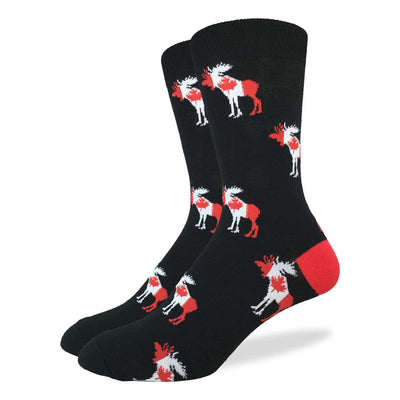 animal socks with canadian moose pattern