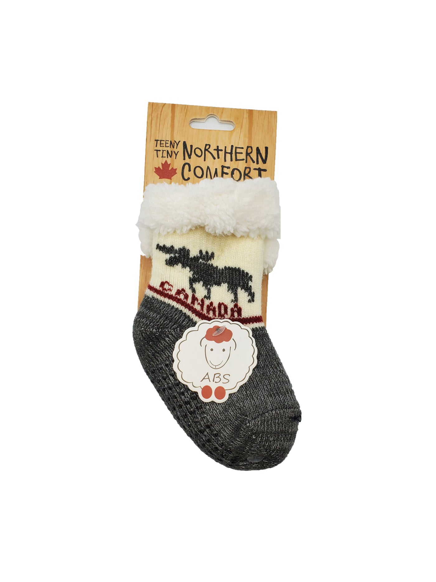 Northern Comfort Infant's "Moose" Sherpa-Lined Grip Slipper Socks