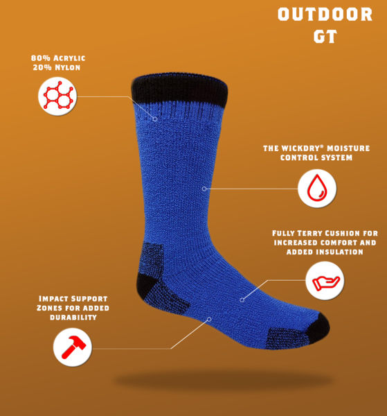 3 PAIR - J.B. Field's"Outdoor GT" Boot Socks (CLEARANCE)