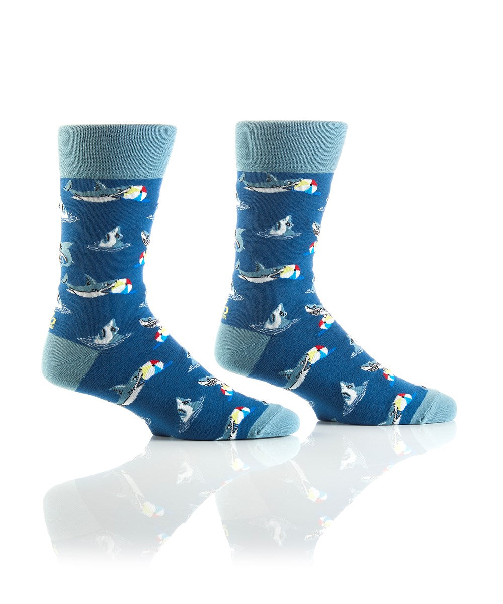 "Pool Shark" Cotton Dress Crew Socks by YO Sox - Large