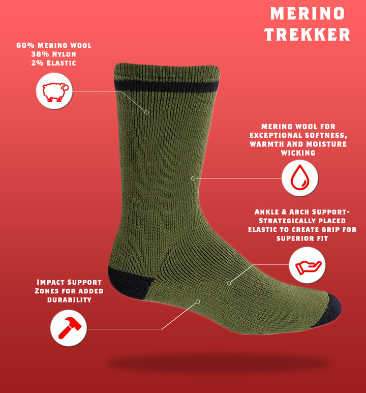 Merino Wool Thermal Boot Socks Features 