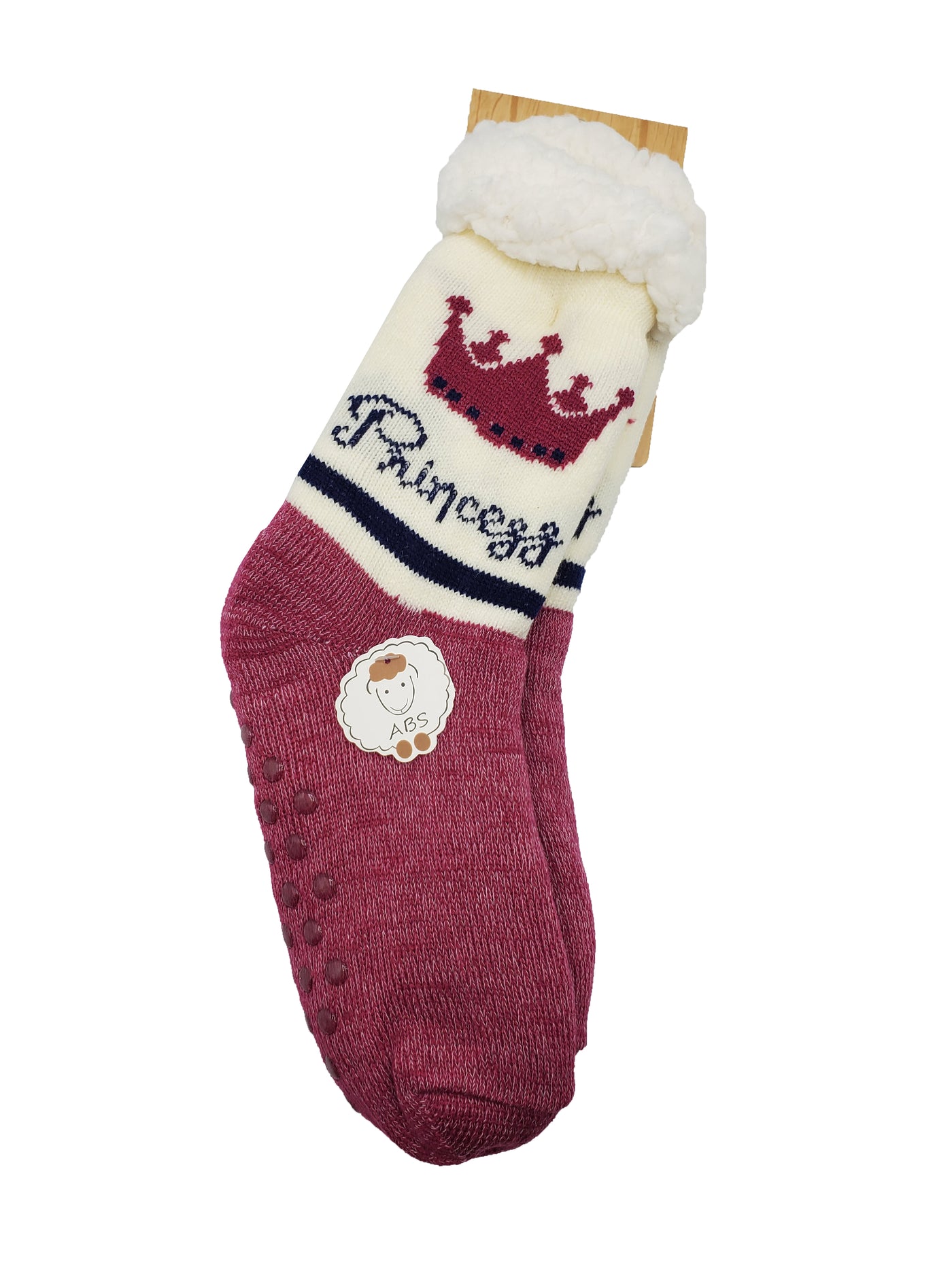 Northern Comfort Adult "Princess" Sherpa-Lined Grip Slipper Socks