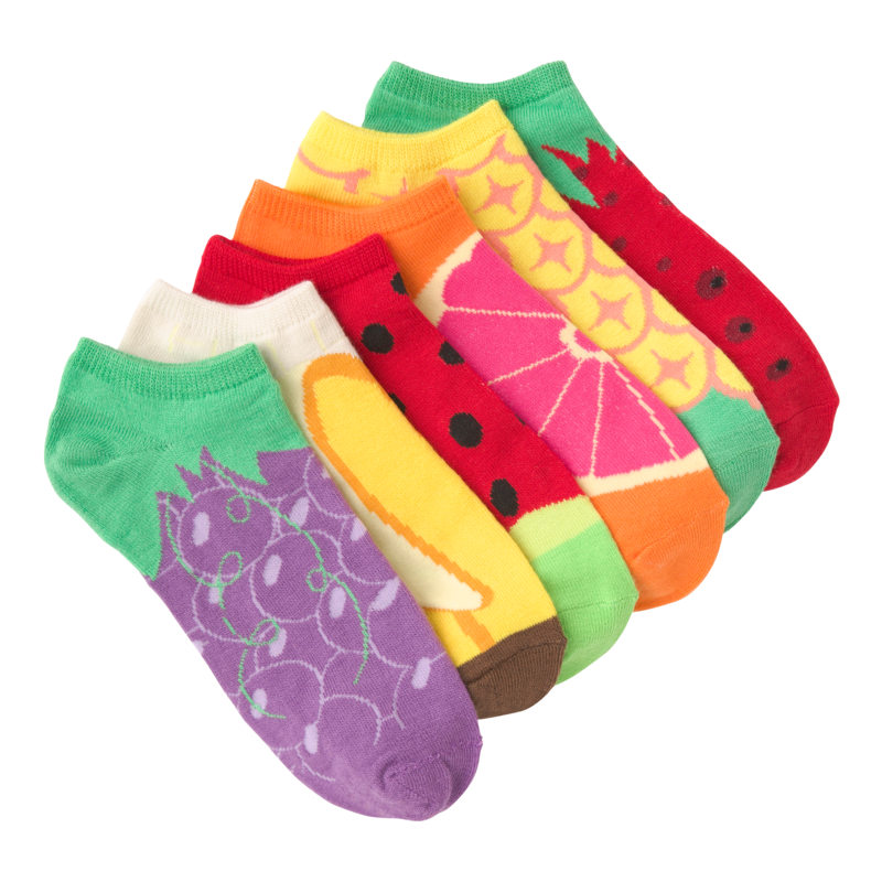"Fruits" Ankle Socks by K Bell (6pk) - Medium
