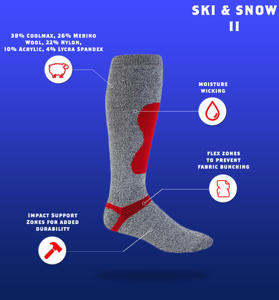 Knee High Thermal Ski Socks Features 