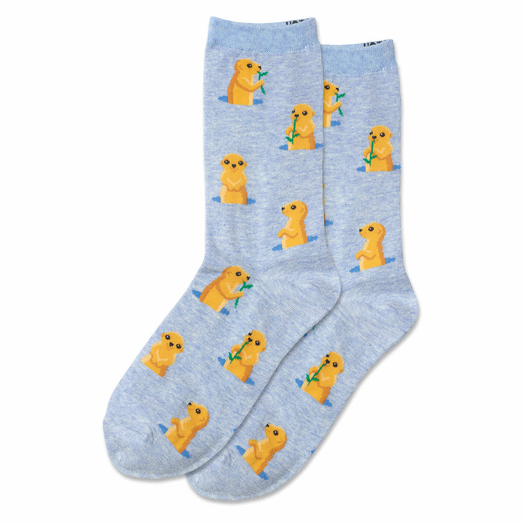 "Prairie Dog" Cotton Crew Socks by Hot Sox - Medium