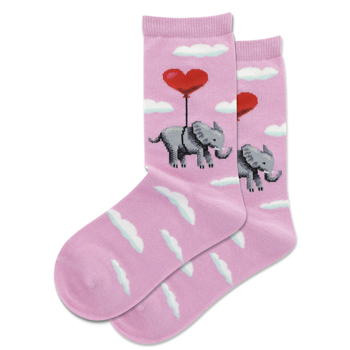 Chaussettes mi-mollet pour enfants « Elephant Heart Balloon » par Hot Sox