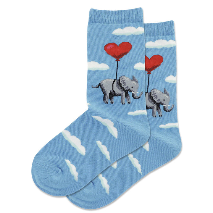 Chaussettes mi-mollet pour enfants « Elephant Heart Balloon » par Hot Sox